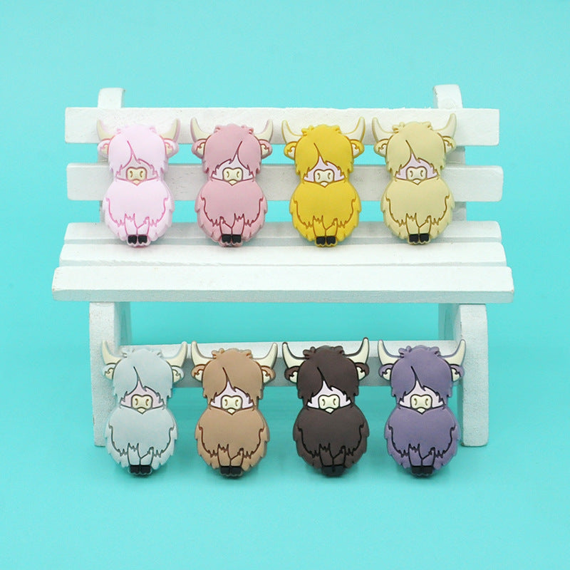 Wholesale 200PCS Baby Molar Cow Shaped Silicone Beads